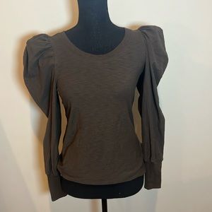 Nation Ltd long sleeve puff shoulder top